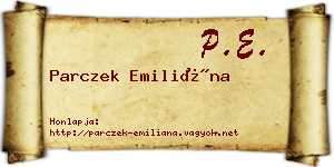 Parczek Emiliána névjegykártya